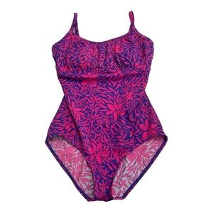 Gabar one piece Pink and blue floral swimsuit size 12